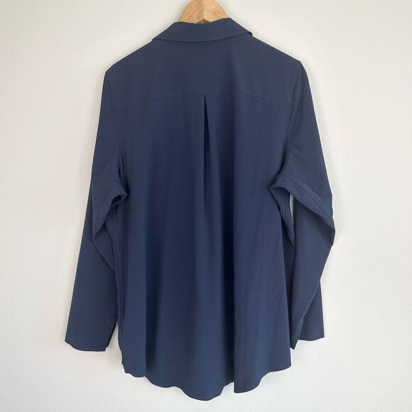 Athleta Urbanite Top Button Down Navy UPF 50 XL - Picture 4 of 8
